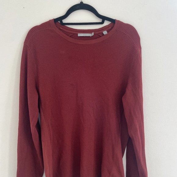 Vince Other - vince mens rust red waffle knit thermal L